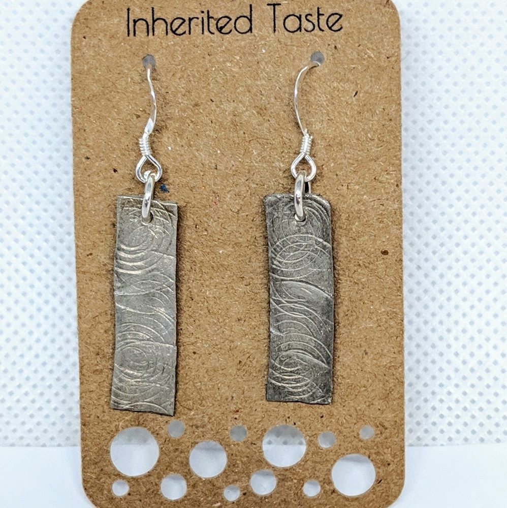 Handcrafted Sterling Silver Rectangular Earrings